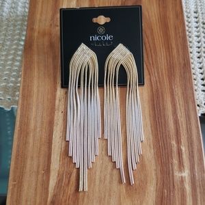 Nicole Miller Ombre Fringe Long Earrings